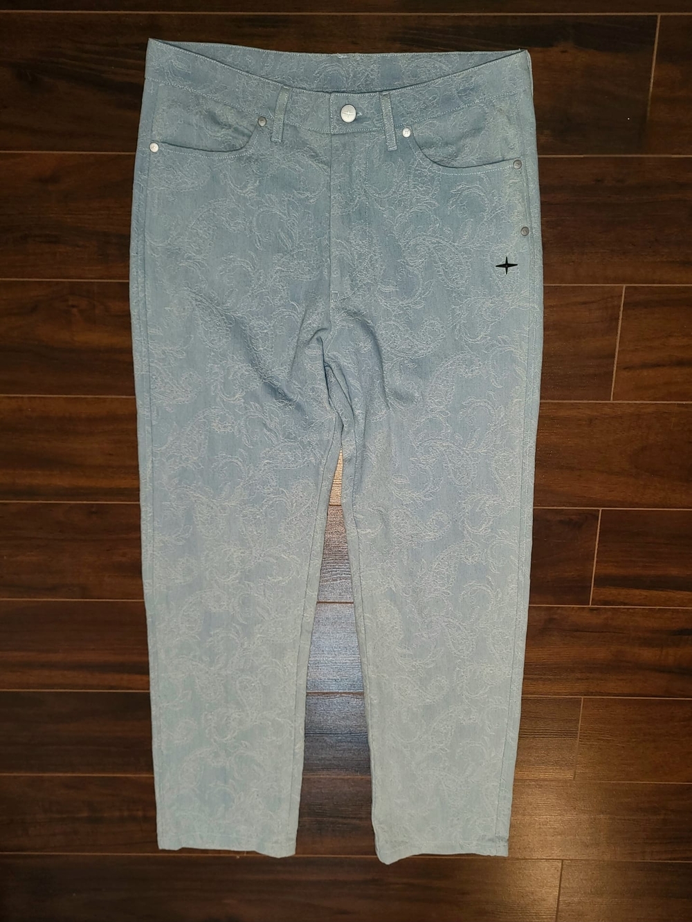 Project X Paris (PXP) Rare Embroidery Y2K Floral Jeans - Light Blue Wash NWOT